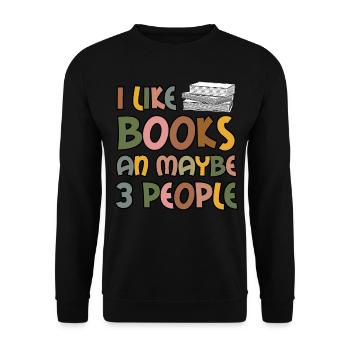 Reading Book Read Books Bookworm - Unisex Sweatshirt - black - Front - Alina (178cm) & Michal (187cm)