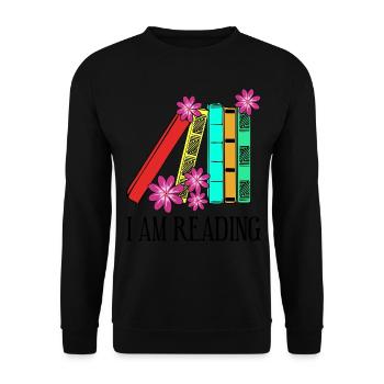 Reading Books Book Bookworm Read - Unisex Sweatshirt - black - Front - Alina (178cm) & Michal (187cm)