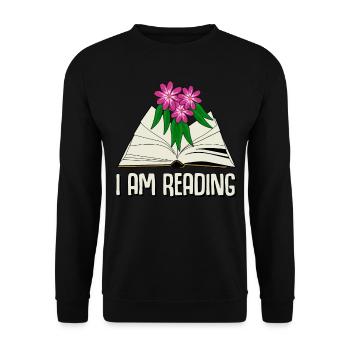 Reading Books Book Bookworm - Unisex Pullover - Schwarz - Vorne - Alina (178cm) & Michal (187cm)