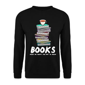 Books Reading Book Tea Cup Bookworm - Unisex Pullover - Schwarz - Vorne - Alina (178cm) & Michal (187cm)