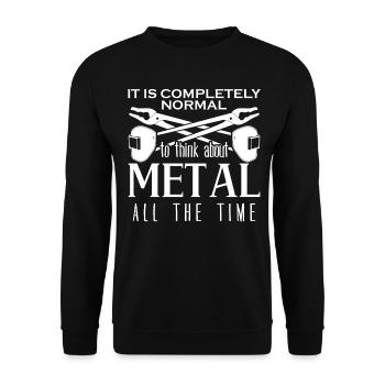 Metal Work Blacksmith Welder Metalworker - Unisex Sweatshirt - black - Front - Alina (178cm) & Michal (187cm)