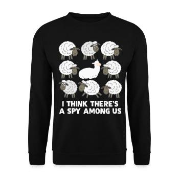 Alpaca Spy Sheep Alpacas - Unisex Pullover - Schwarz - Vorne - Alina (178cm) & Michal (187cm)