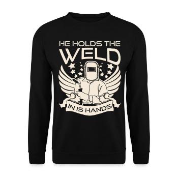 Welder Blacksmith Metalworker Metal Work - Unisex Sweatshirt - black - Front - Alina (178cm) & Michal (187cm)