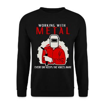 Metal Work Welder Blacksmith Metalworker - Unisex Sweatshirt - black - Front - Alina (178cm) & Michal (187cm)