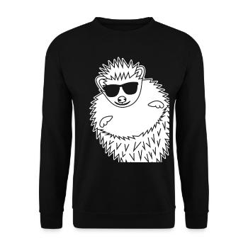 Hedgehog with Sunglasses Hedgehogs - Unisex Sweatshirt - black - Front - Alina (178cm) & Michal (187cm)