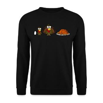 Turkey Thanksgiving Turkeys - Unisex Sweatshirt - black - Front - Alina (178cm) & Michal (187cm)
