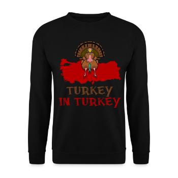 Turkey in Turkey - Unisex Pullover - Schwarz - Vorne - Alina (178cm) & Michal (187cm)