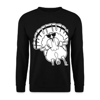 Turkey with Sunglasses Turkeys - Unisex Sweatshirt - black - Front - Alina (178cm) & Michal (187cm)