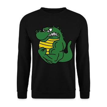 Bodybuilding Alligator - Unisex Pullover - Schwarz - Vorne - Alina (178cm) & Michal (187cm)