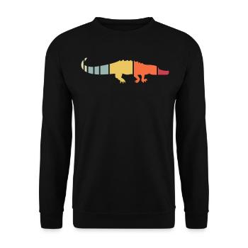 Retro Alligator - Unisex Pullover - Schwarz - Vorne - Alina (178cm) & Michal (187cm)