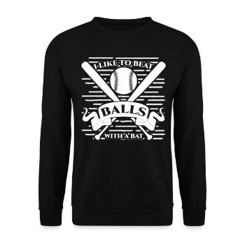 Baseball Bats and Baseball - Unisex Sweatshirt - black - Front - Alina (178cm) & Michal (187cm)