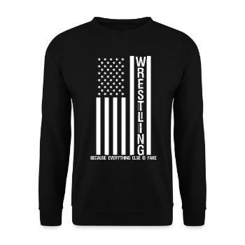 Wrestling Fake Wrestler - Unisex Pullover - Schwarz - Vorne - Alina (178cm) & Michal (187cm)