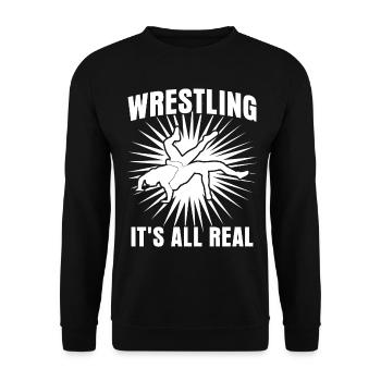 Wrestling Real Wrestler - Unisex Pullover - Schwarz - Vorne - Alina (178cm) & Michal (187cm)