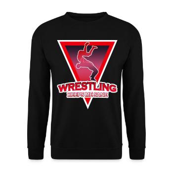 Wrestler Insane Wrestling - Unisex Pullover - Schwarz - Vorne - Alina (178cm) & Michal (187cm)