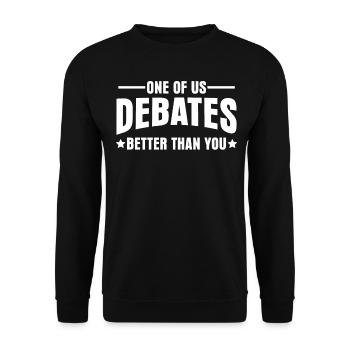 Debate Team Debating Club - Unisex Sweatshirt - black - Front - Alina (178cm) & Michal (187cm)