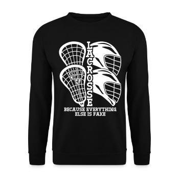 Lacrosse Racquets Lacrosse Player - Unisex Sweatshirt - black - Front - Alina (178cm) & Michal (187cm)