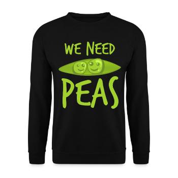 Pea Vegetarian Vegan Peas - Unisex Pullover - Schwarz - Vorne - Alina (178cm) & Michal (187cm)