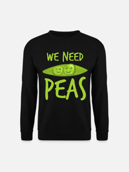 Pea Vegetarian Vegan Peas - Unisex Sweatshirt - black