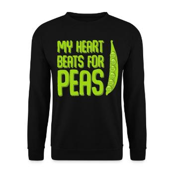 Pea Peas Vegan Vegetarian - Unisex Sweatshirt - black - Front - Alina (178cm) & Michal (187cm)
