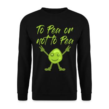 Pea Joke Vegetarian Vegan Peas - Unisex Sweatshirt - black - Front - Alina (178cm) & Michal (187cm)
