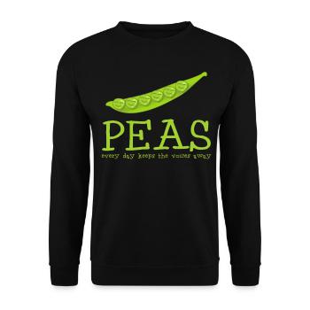 Vegetarian Vegan Peas Pea - Unisex Pullover - Schwarz - Vorne - Alina (178cm) & Michal (187cm)