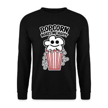 Happy Popcorn - Unisex Sweatshirt - black - Front - Alina (178cm) & Michal (187cm)