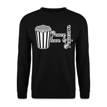 Popcorn and Peace - Unisex Sweatshirt - black - Front - Alina (178cm) & Michal (187cm)