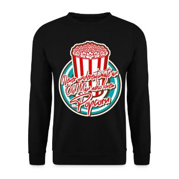 Popcorn Joke - Unisex Sweatshirt - black - Front - Alina (178cm) & Michal (187cm)