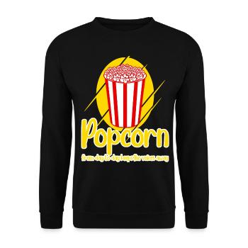 Funny Popcorn - Unisex Sweatshirt - black - Front - Alina (178cm) & Michal (187cm)
