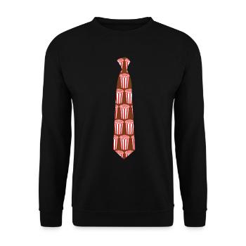 Tie with Popcorn - Unisex Sweatshirt - black - Front - Alina (178cm) & Michal (187cm)