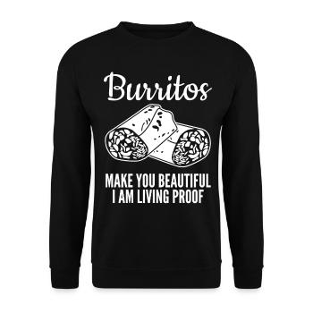 Burritos Burrito - Unisex Sweatshirt - black - Front - Alina (178cm) & Michal (187cm)