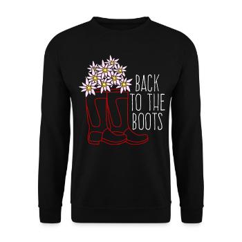 Red Rain Boots and Flowers - Unisex Sweatshirt - black - Front - Alina (178cm) & Michal (187cm)