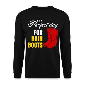 Rain Boots - Unisex Sweatshirt - black - Front - Alina (178cm) & Michal (187cm)