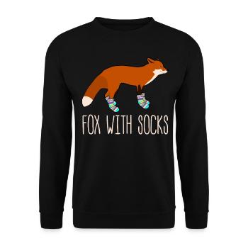 Fox with Winter Socks Sock Wool Socks - Unisex Sweatshirt - black - Front - Alina (178cm) & Michal (187cm)