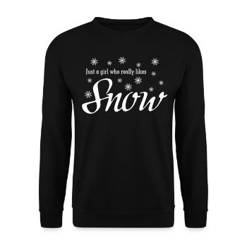 Neige Hiver Flocon De Neige Flocons De Neige - Sweat-shirt Unisexe - noir - Devant - Alina (178cm) & Michal (187cm)
