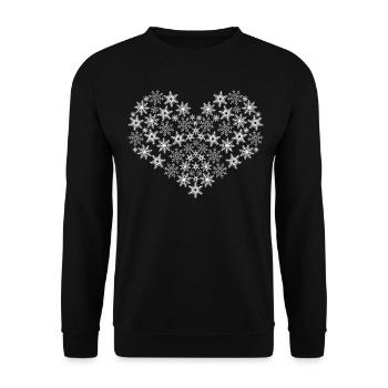 Coeur de neige Flocon de neige Flocons de neige - Sweat-shirt Unisexe - noir - Devant - Alina (178cm) & Michal (187cm)