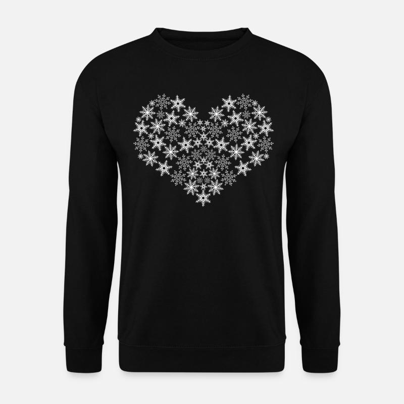 Snow Heart Snowflake Snowflakes - Unisex Sweatshirt - black