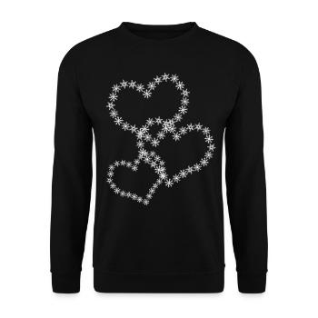 Coeurs de neige Flocon de neige Flocons de neige - Sweat-shirt Unisexe - noir - Devant - Alina (178cm) & Michal (187cm)