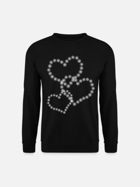 Snow Hearts Snowflake Snowflakes - Unisex Sweatshirt - black