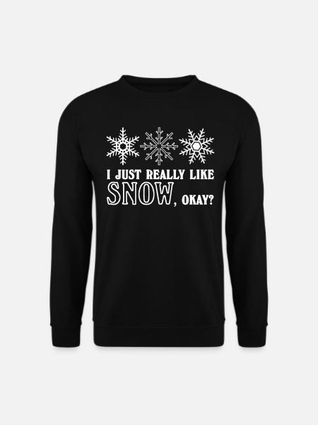 Snow Snowflake Snowflakes - Unisex Pullover - Schwarz
