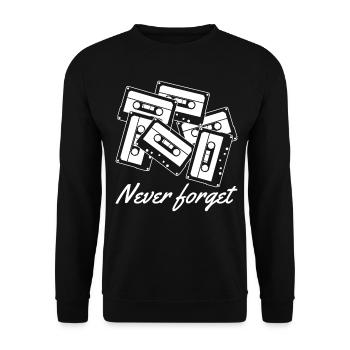 Cassette des années 90 des années 80 Cassettes Mixtape - Sweat-shirt Unisexe - noir - Devant - Alina (178cm) & Michal (187cm)