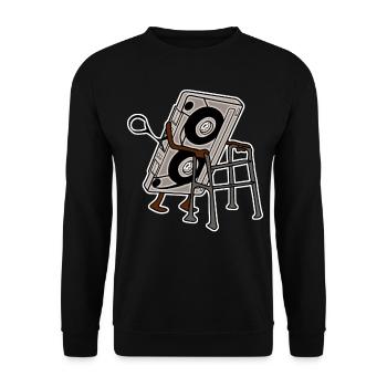 Cassette des années 80 Cassettes des années 90 Mixtape - Sweat-shirt Unisexe - noir - Devant - Alina (178cm) & Michal (187cm)