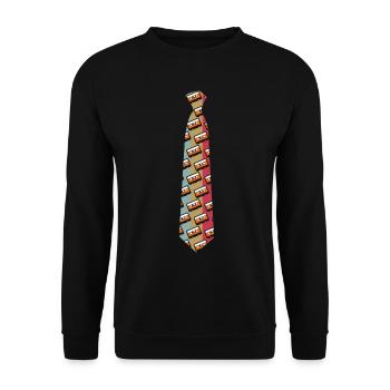 Cassettes de cravate de cassette 90s 80s - Sweat-shirt Unisexe - noir - Devant - Alina (178cm) & Michal (187cm)