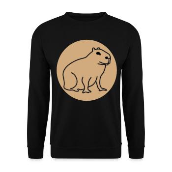 Capybaras Happy Capybara - Unisex Pullover - Schwarz - Vorne - Alina (178cm) & Michal (187cm)