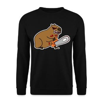 Capybaras Evil Capybara - Unisex Pullover - Schwarz - Vorne - Alina (178cm) & Michal (187cm)