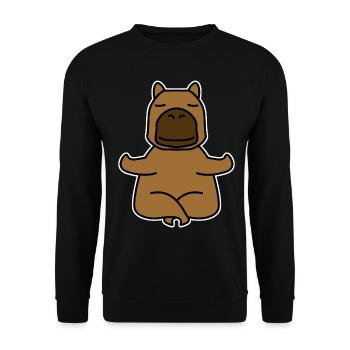Meditating Capybaras Meditation Capybara - Unisex Pullover - Schwarz - Vorne - Alina (178cm) & Michal (187cm)