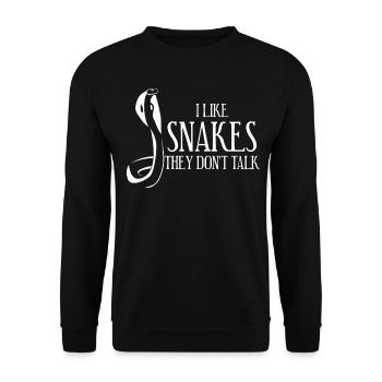 Snakes Joke Snake - Unisex Pullover - Schwarz - Vorne - Alina (178cm) & Michal (187cm)