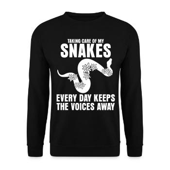 Snakes Snake Repliles - Unisex Pullover - Schwarz - Vorne - Alina (178cm) & Michal (187cm)