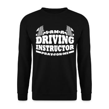 Driving Instructor Joke Driving School - Unisex Sweatshirt - black - Front - Alina (178cm) & Michal (187cm)