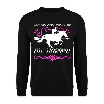 Horse Riding Horses Rider - Unisex Sweatshirt - black - Front - Alina (178cm) & Michal (187cm)
